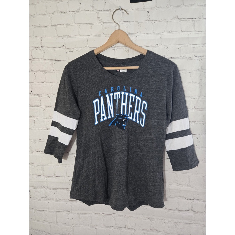 NFL Team Apparel Carolina Panthers Women's Medium 3/4 Sleeve Shirt Gray